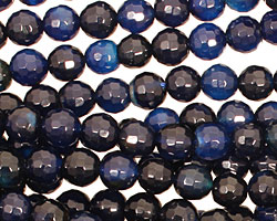 Cobalt Agate Faceted Round 6mm