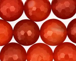 Carnelian Faceted Round 16mm