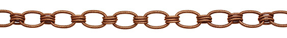 Antique Copper (plated) Large Etched Single Triple Cable Chain