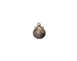 Stampt Antique Pewter (plated) Tiny Seashell Charm 7.5x10mm