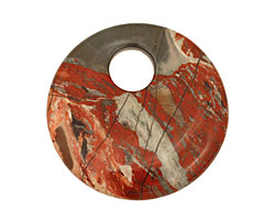 Gray Rainbow Jasper Off Center Donut 49mm