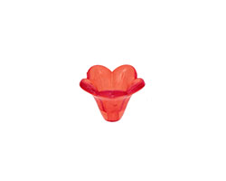 Lucite Transparent Ruby 5 Petal Mini Bellflower 11x14mm