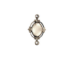 Stampt Antique Pewter (plated) Floral Sprig Connector Oval Setting 6x8mm