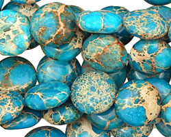 Ocean Blue Impression Puff Coin 12mm
