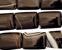 Black Sardonyx Thin Pillow 17-18x13mm