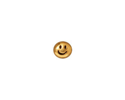 TierraCast Antique Gold (plated) Smile Symbol Bead 7x6mm