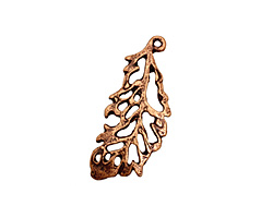 Ezel Findings Antique Copper Chestnut Oak Leaf Pendant 11x27mm