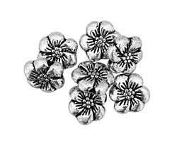 Pewter 6 Petal Flower 11mm