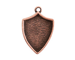 Nunn Design Antique Copper (plated) Crest Shield Bezel Pendant 20x30mm