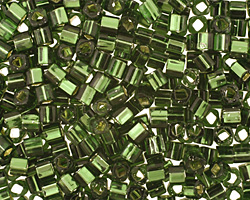 TOHO Olivine (with Silver Lining) Cube 3mm Seed Bead