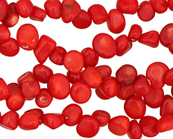 Coral Tumbled Nugget Drop 6-8x7-8mm