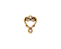 TierraCast Antique Gold (plated) Vine Heart Link 12x10mm