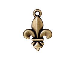 TierraCast Antique Brass (plated) Fleur Pendant 16x24mm