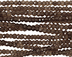 Smoky Quartz Irregular Faceted Rondelle 3-4mm