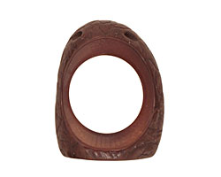 Tagua Nut Dark Brown Open Slice (side drilled) 33-45x24-36mm