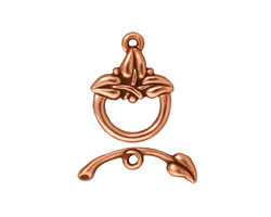 TierraCast Antique Copper (plated) 3-Leaf Toggle Clasp 18x14mm, 21 bar