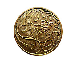 Vintaj Natural Brass Fussy Peacock Pendant 31mm