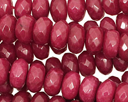 Ruby Jade Faceted Rondelle 10mm