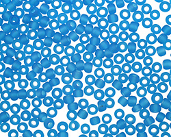 TOHO Transparent Frosted Dark Aquamarine Round 8/0 Seed Bead