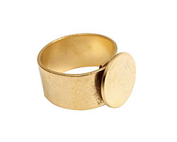 Nunn Design Antique Gold (plated) Small Circle Adjustable Ring 13mm