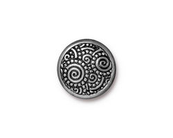 TierraCast Antique Pewter (plated) Spirals Snap Cap 15mm
