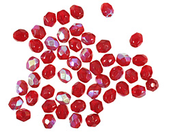 Czech Fire Polished Glass Garnet AB Round 3mm