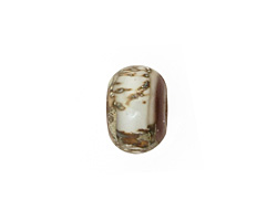The BeadsNest Lampwork Glass Plum Chocolate Rondelle 9-10x14-15mm