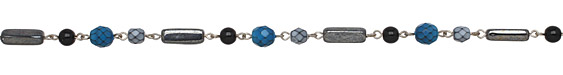 Czech Glass Cobra Snake Faceted Antique Silver (plated) Bead Chain