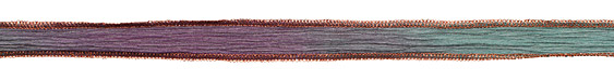 Harlequin Nights w/ Copper Metallic Edges Hand Dyed 100% Silk Ribbon 1/2"