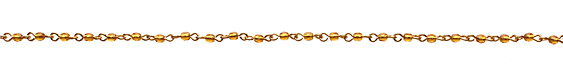 Czech Fire Polished Topaz Faceted Round Gold (plated) Bead Chain