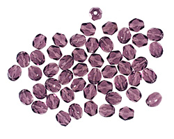 Czech Fire Polished Glass Tanzanite Round 4mm