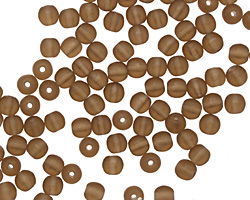 Czech Glass Matte Smoky Topaz Round 4mm