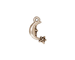 TierraCast Antique Silver (plated) Crescent Star Charm 11x17mm