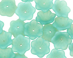 Czech Glass Turquoise (matte) 6 Petal Daisy 4x12mm