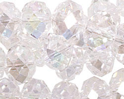 Clear AB Crystal Faceted Rondelle 14mm