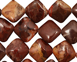 Red Conglomerate Jasper Diamond 14-15mm