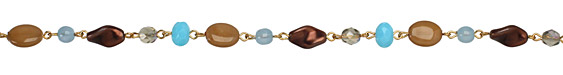 Czech Glass Ibiza Bash Gold (plated) Bead Chain