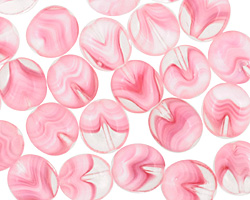 Czech Glass Crystal/Pink Beveled Oval 10x9mm