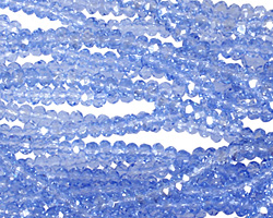 Light Sapphire Crystal Faceted Rondelle 3mm