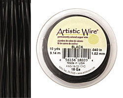 Artistic Wire Black 18 gauge, 10 yards