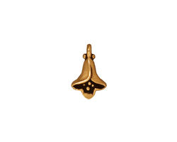 TierraCast Antique Gold (plated) Bell Flower Charm 9x14mm