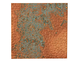 Lillypilly Azul Pebbles Embossed Patina Copper Sheet 3"x3", 36 gauge