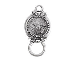 Nunn Design Antique Silver (plated) Decorative Circle Connector 36x19mm