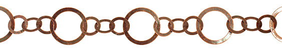 Antique Copper (plated) Flat Small & Large Ring Chain
