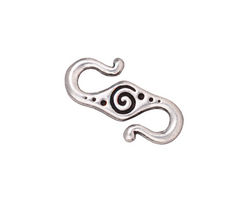 TierraCast Antique Silver (plated) Spiral S-Hook 23x10mm