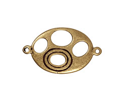 Antique Brass (plated) Oval Link w/ Oval Cutouts 31x18mm