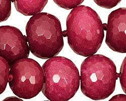 Ruby Jade Faceted Rondelle Graduated 5-13x8-17mm