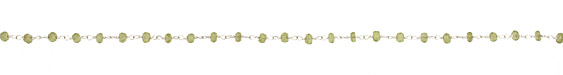 Peridot Faceted Rondelle Silver (plated) Bead Chain