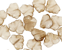Czech Glass Vanilla Smoke Maple Leaf 10x13mm