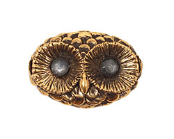 Green Girl Bronze Owl Face (w/ Sapphire Eyes) Link 30x22mm